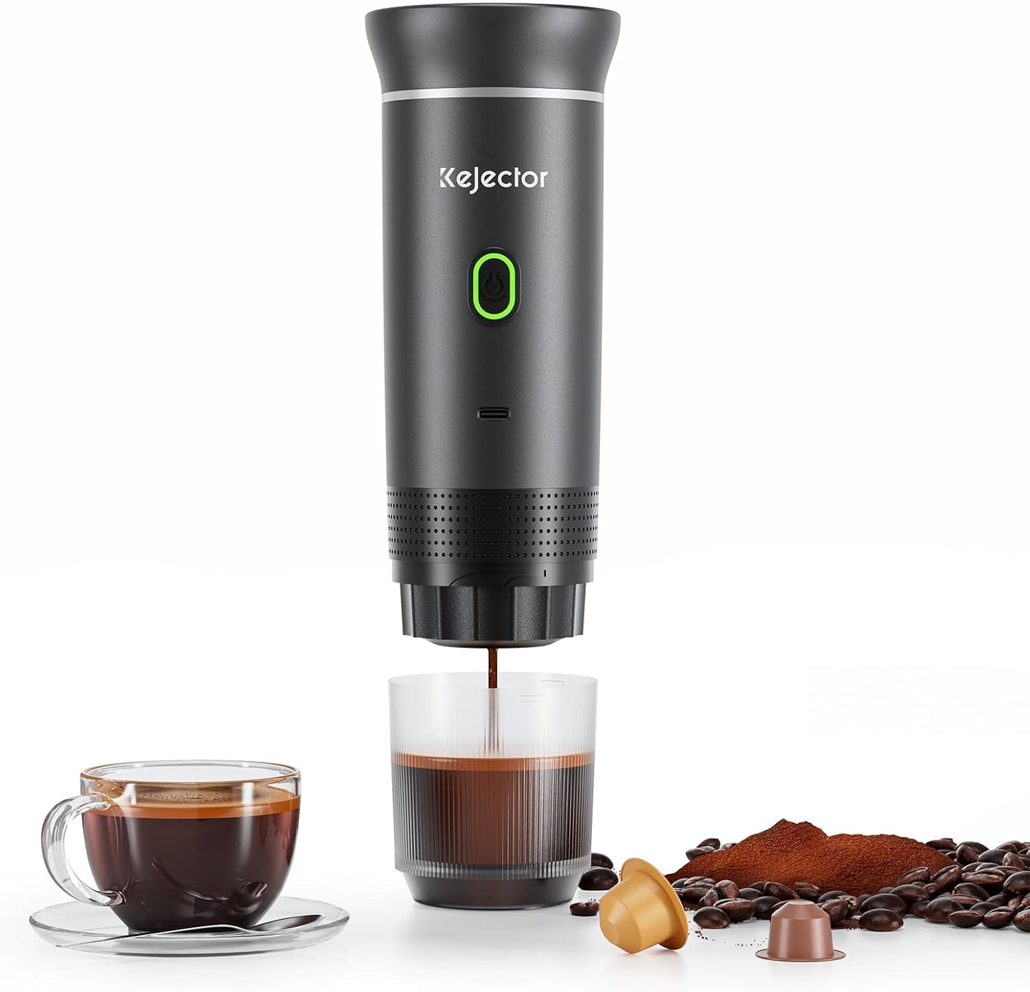 kejector Portable Coffee Maker Espresso Machine for Travel Nano Car Coffee Maker Compatible with Ground Coffee & Capsule for RV, Hiking Camping Office, Travel Espresso Maker Electric Gray kejector Portable Coffee Maker Espresso Machine for Travel Nano Car Coffee Maker Compatible with Ground Coffee & Capsule for RV, Hiking Camping Office, Travel Espresso Maker Electric Gray