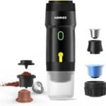 Portable Electric Espresso Machine,Travel Coffee Maker for Camping, Car Coffee Maker Self-Heating with USB-DC,3-in-1 Extraction of 8g Coffee Powder,NS and Small Capsules for RV,Hiking,Office B
