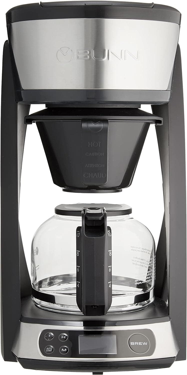 BUNN Heat N Brew Programmable Coffee Maker, 10 cup, Stainless Steel, HB BUNN Heat N Brew Programmable Coffee Maker, 10 cup, Stainless Steel, HB
