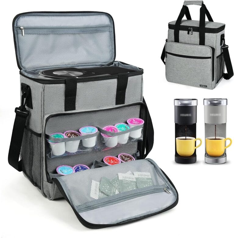 Travel Coffee Maker Carrying Bag Compatible with Keurig K-Mini or K-Mini Plus, Single Serve Coffee Maker Portable Storage Bag with Shoulder Strap,Grey(Bag Only)