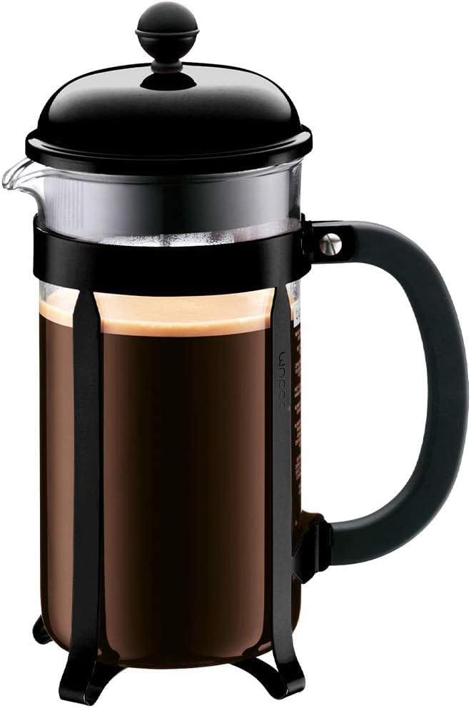 Bodum 34oz Chambord French Press Coffee Maker, High-Heat Borosilicate Glass, Stainless Steel, Black – Made in Portugal Bodum 34oz Chambord French Press Coffee Maker, High-Heat Borosilicate Glass, Stainless Steel, Black – Made in Portugal