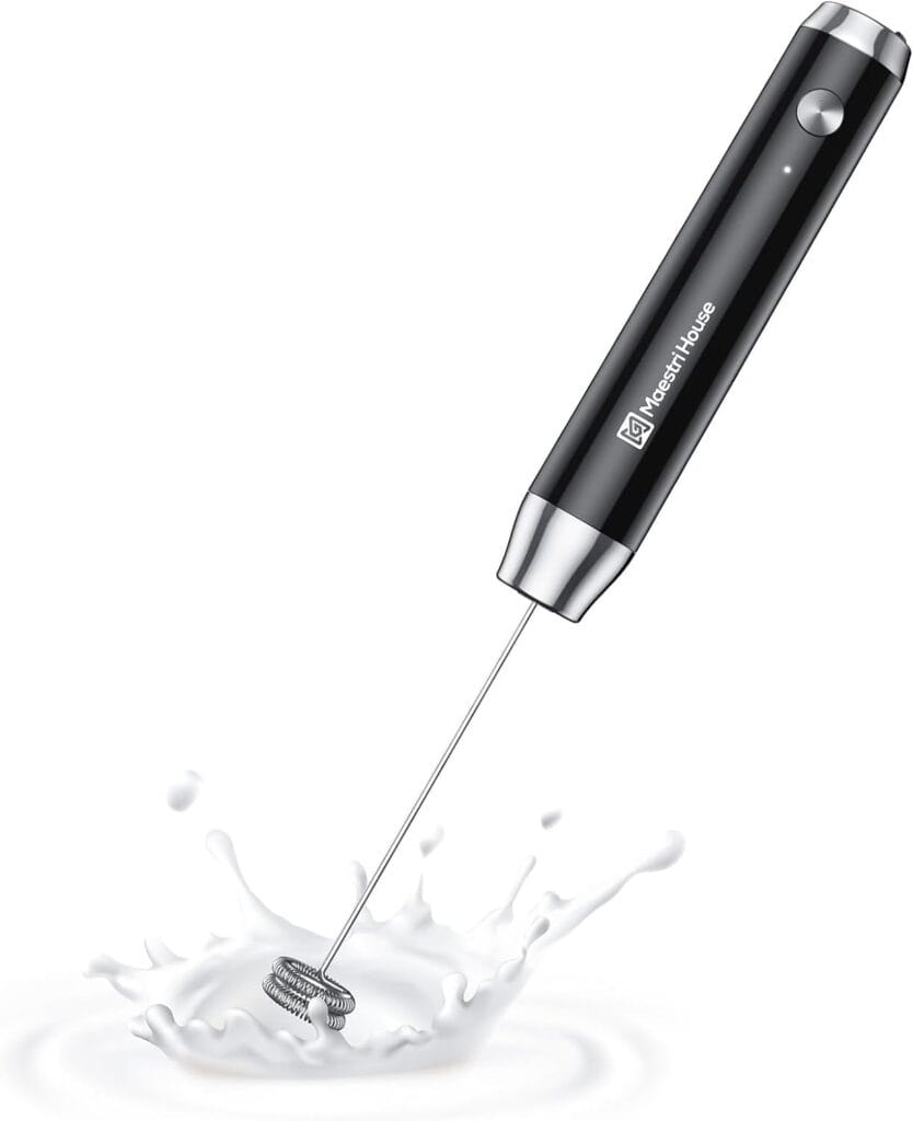 Maestri House Rechargeable Milk Frother, LunaFro NS Handheld Electric Foam Maker Waterproof Detachable Stainless Steel Whisk Drink Mixer Foamer for Lattes, Cappuccino, No Stand Maestri House Rechargeable Milk Frother, LunaFro NS Handheld Electric Foam Maker Waterproof Detachable Stainless Steel Whisk Drink Mixer Foamer for Lattes, Cappuccino, No Stand