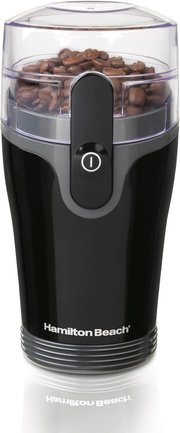 Hamilton Beach Fresh Grind Electric Coffee Grinder for Beans, Spices and More, Stainless Steel Blades, Removable Chamber, Makes up to 12 Cups, Black Hamilton Beach Fresh Grind Electric Coffee Grinder for Beans, Spices and More, Stainless Steel Blades, Removable Chamber, Makes up to 12 Cups, Black