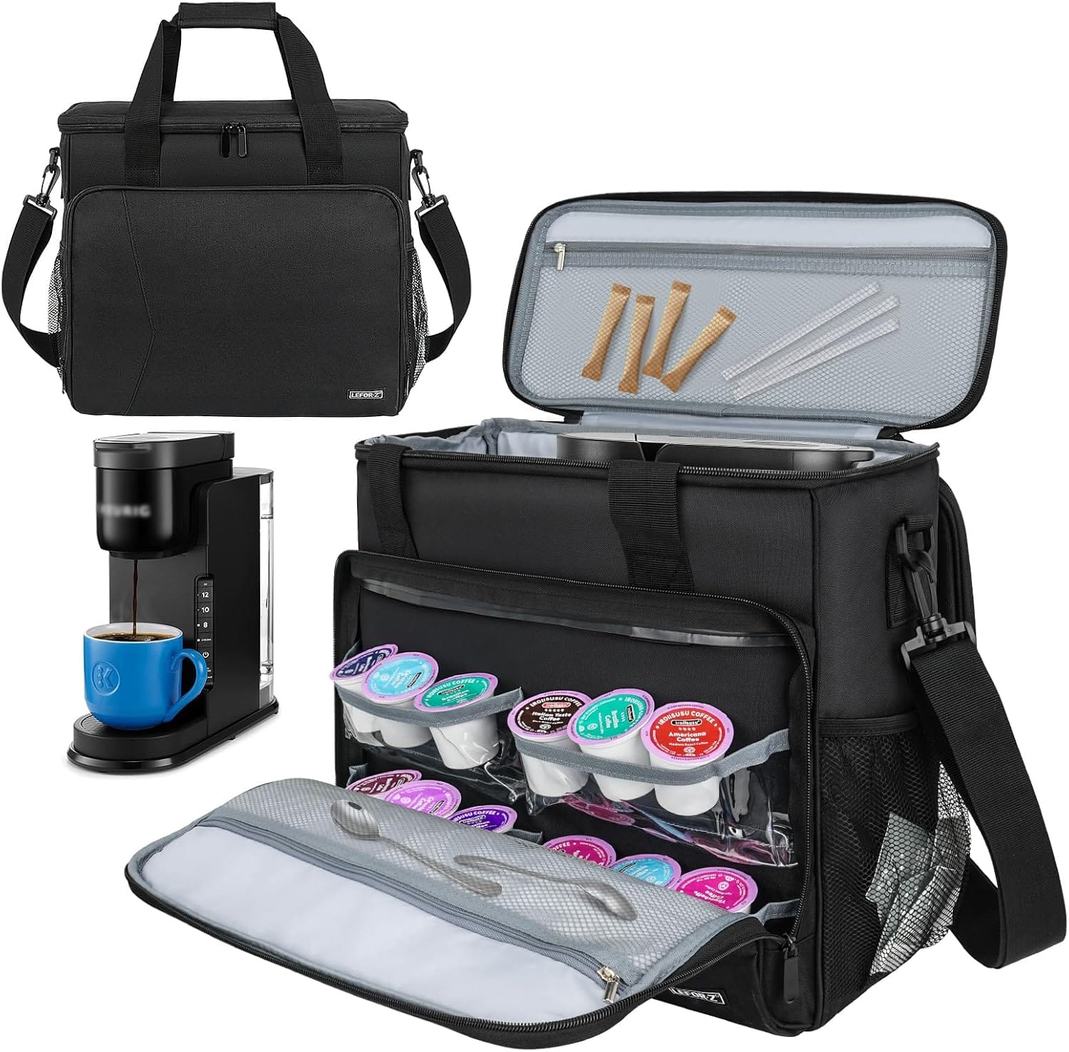 Travel Coffee Maker Carrying Bag Compatible with Keurig K-Slim/K-Express/K-Iced/Ninja PB051/PB041ST,Single Serve Coffee Maker Portable Storage Bag with Shoulder Strap(Patented Design) Travel Coffee Maker Carrying Bag Compatible with Keurig K-Slim/K-Express/K-Iced/Ninja PB051/PB041ST,Single Serve Coffee Maker Portable Storage Bag with Shoulder Strap(Patented Design)