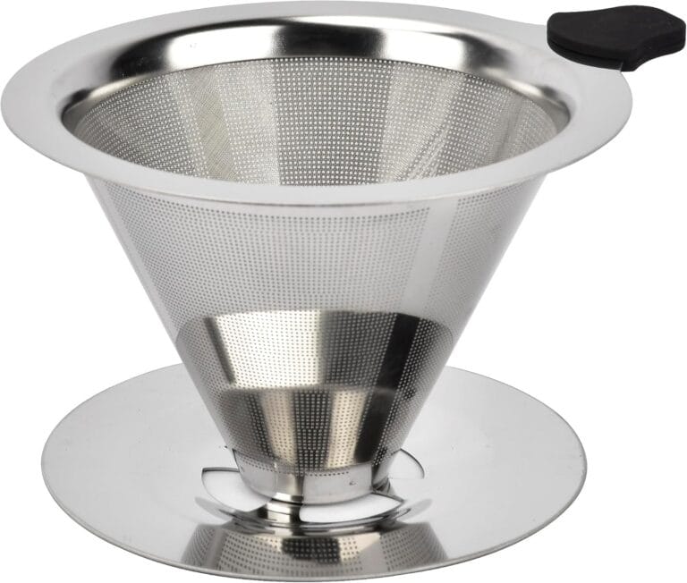 Pour Over Coffee Dripper Stainless Steel Reusable Filter Paperless Cone Coffee Maker Dripper for 1-2 Cup