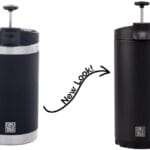 Steel Toe 3.0 Travel Coffee Press – Brew 20 fl.oz On The Go – No Spill Lid, Double Wall Vacuum Insulated Stays Hot for Hours, French Press Coffee (Obsidian Black)