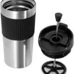 Portable coffee maker, french press, Insulated Mug with double Wall Stainless Steel, 16oz,. Tumbler, French press Mug, Portable coffee mug, Coffee maker, Coffee press