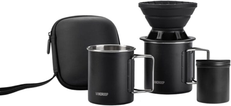 Portable Pour Over Coffee Maker Set with 7oz Coffee Container, Collapsible Silicone Coffee Dripper Set, Perfect for Travel, Camping, Home (2 cups)