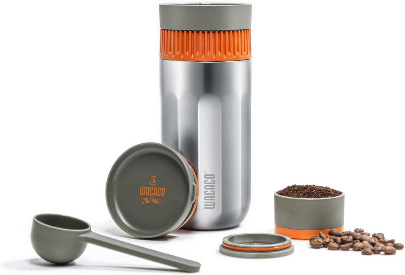 WACACO Pipamoka Portable Coffee Maker, Coffee brewer, All-in-one Vacuum Pressured,Insulated Travel Mug, Hand Powered and Filter Pressure Brewer, Stainless Steel Thermo Cup, 10 fl oz WACACO Pipamoka Portable Coffee Maker, Coffee brewer, All-in-one Vacuum Pressured,Insulated Travel Mug, Hand Powered and Filter Pressure Brewer, Stainless Steel Thermo Cup, 10 fl oz