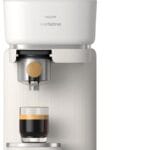 PHILIPS Baristina Espresso Machine, Grind, Tamp & Brew Coffee Beans in One Swipe, Compact, 16 Bar Pump Pressure, Automatic Grinder, Natural White with Ash Wood Portafilter (BAR302/20)