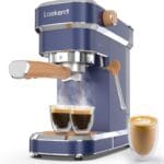 Laekerrt 20 Bar Espresso Maker CMEP01 with Milk Frother Steamer, Home Expresso Coffee Machine for Cappuccino and Latte (Navy Blue, Stainless Steel) Gift for Coffee Lovers, Father