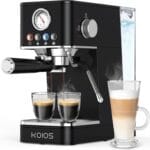 KOIOS Espresso Machine 20 Bar, Upgraded Espresso Maker with Milk Frother Steam Wand, Semi-Automatic Espresso Coffee Machines for Home, Cappuccino, Latte Maker with 58oz Removable Water Tank, Black