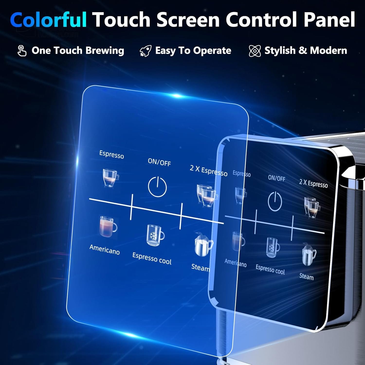 Espresso Machine 20 Bar,Touch Screen Espresso Maker with Steam Milk Frother,Stainless Steel Coffee Machine for Cappuccino Latte Americano Cold Brew,1350W Fast Heat Up System,Black Espresso Machine 20 Bar,Touch Screen Espresso Maker with Steam Milk Frother,Stainless Steel Coffee Machine for Cappuccino Latte Americano Cold Brew,1350W Fast Heat Up System,Black