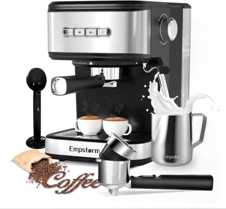 Espresso Machine 20 Bar, 2 in 1 Espresso Maker with Milk Frother Steam Wand for Latte and Cappuccino, Powder and Capsule Portafilter, 50oz Removable Water Tank Coffee Machine for Home