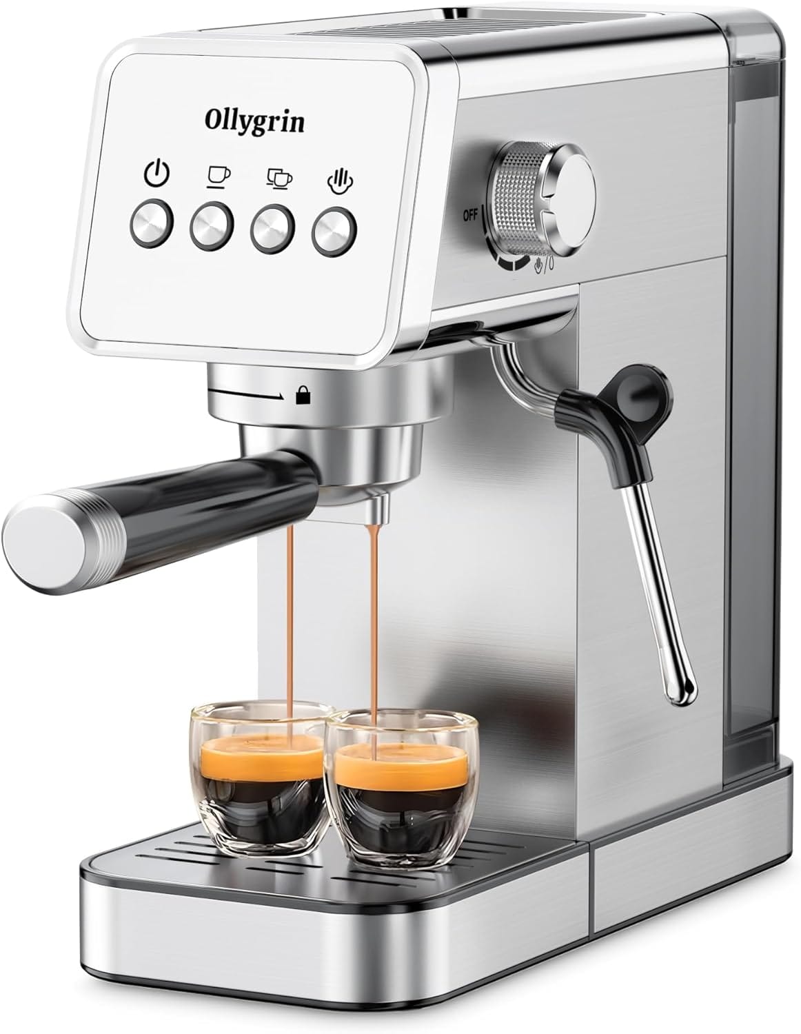 Espresso Machine,20 Bar Semi-Automatic Espresso Maker with Milk Frother,Compact Stainless Steel Coffee Machine with 40oz Removable Water Tank for Cappuccino,Latte, Americano,Sliver for Home Espresso Machine,20 Bar Semi-Automatic Espresso Maker with Milk Frother,Compact Stainless Steel Coffee Machine with 40oz Removable Water Tank for Cappuccino,Latte, Americano,Sliver for Home