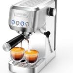 Espresso Coffee Machine, Compact Espresso Maker 20 Bar, Stainless Steel Cappuccino Machines With Steam Milk Frother For Home Barista, Office Mattino