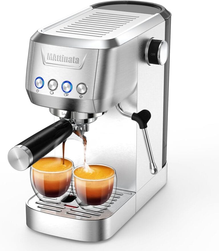 Espresso Coffee Machine, Compact Espresso Maker 20 Bar, Stainless Steel Cappuccino Machines With Steam Milk Frother For Home Barista, Office Mattino