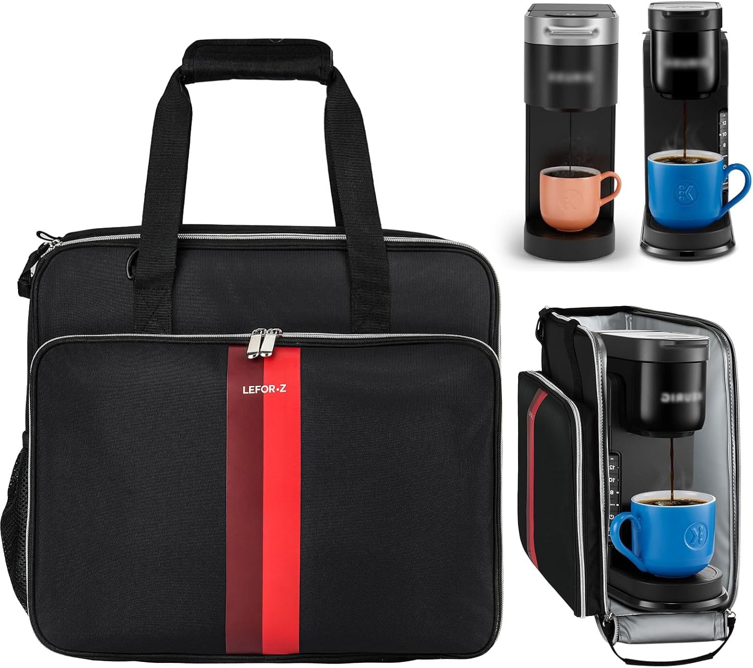 Coffee Maker Travel Bag Compatible with Keurig K-Slim/K-Express/K-Iced/Ninja PB051/PB041ST,Single Serve Coffee Brewer Carrying Case with Multiple Pockets for K-Cup Pods(Bag Only)