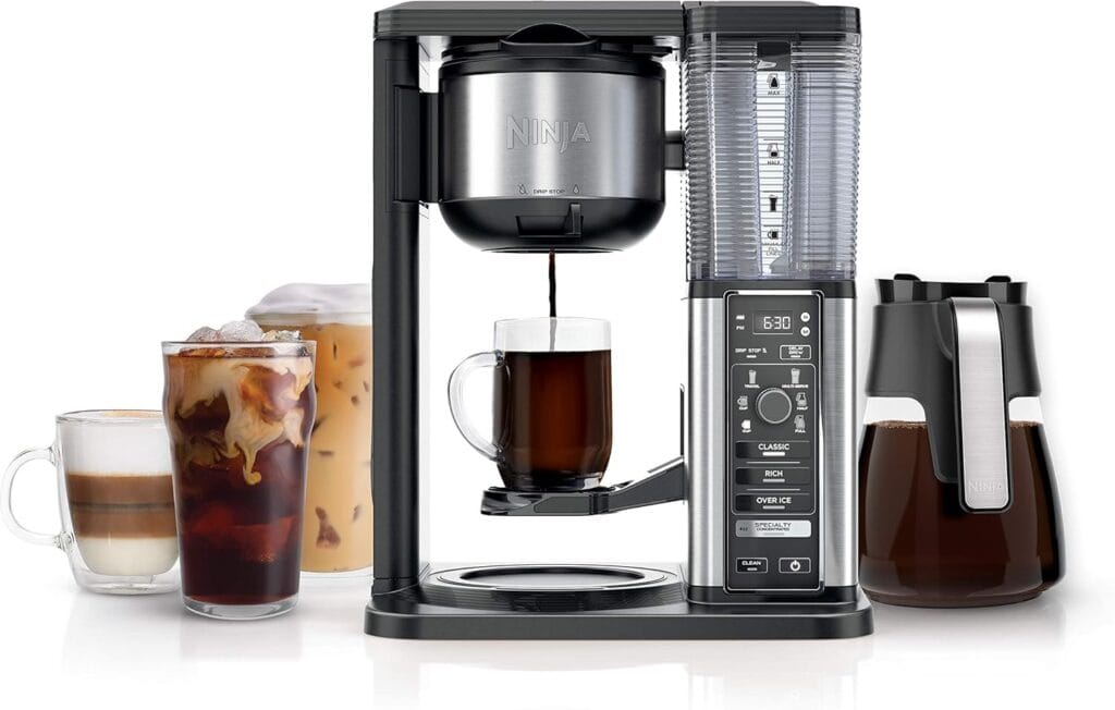 Ninja Specialty Coffee Maker, Hot & Iced Coffee, 6 Brew Styles, 8 Sizes, Small Cup to Travel Mug, 10-Cup Carafe, Fold-Away Frother, Permanent Filter, Removable Reservoir, Black, CM401 Ninja Specialty Coffee Maker, Hot & Iced Coffee, 6 Brew Styles, 8 Sizes, Small Cup to Travel Mug, 10-Cup Carafe, Fold-Away Frother, Permanent Filter, Removable Reservoir, Black, CM401