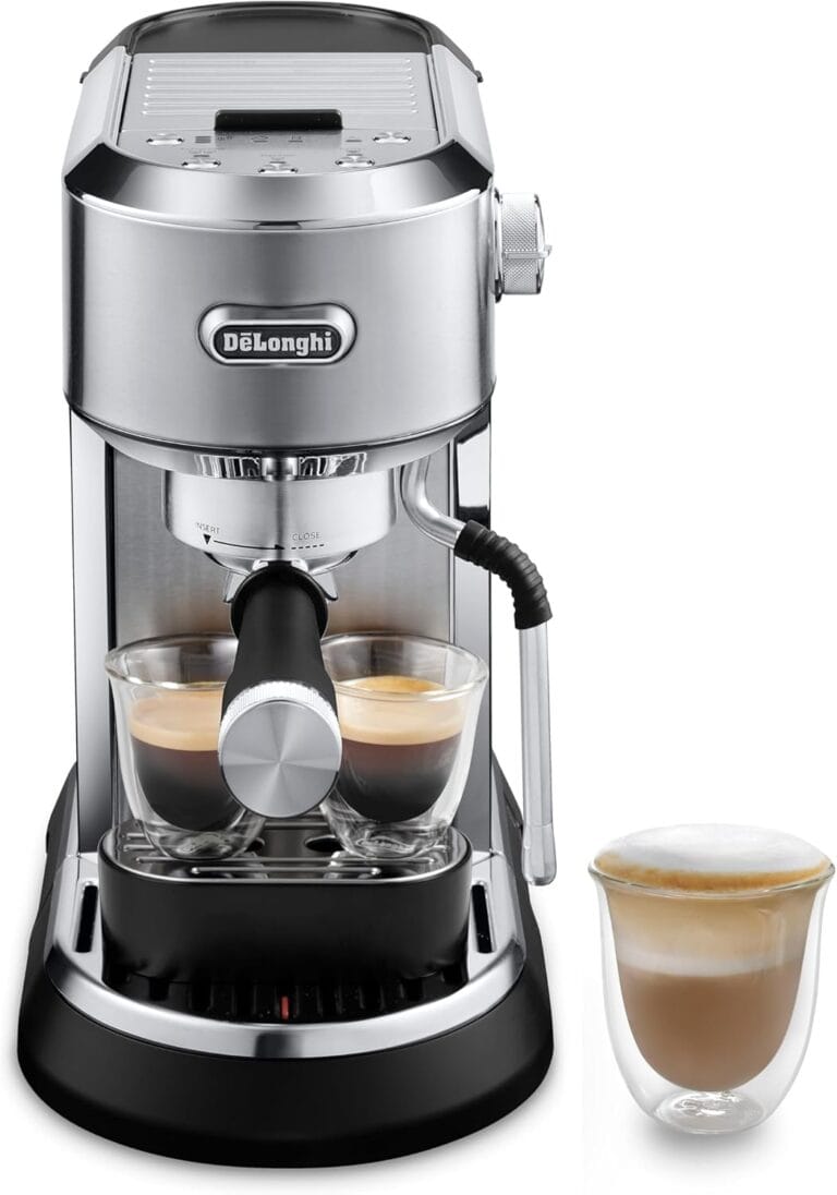 De’Longhi Dedica Maestro Espresso Machine with Milk Frother, 15-Bar Pump & Temperature Control – Barista Coffee Maker Kit for Espresso, Latte, Cappuccino & Iced Coffee – Italian Stainless Steel Design