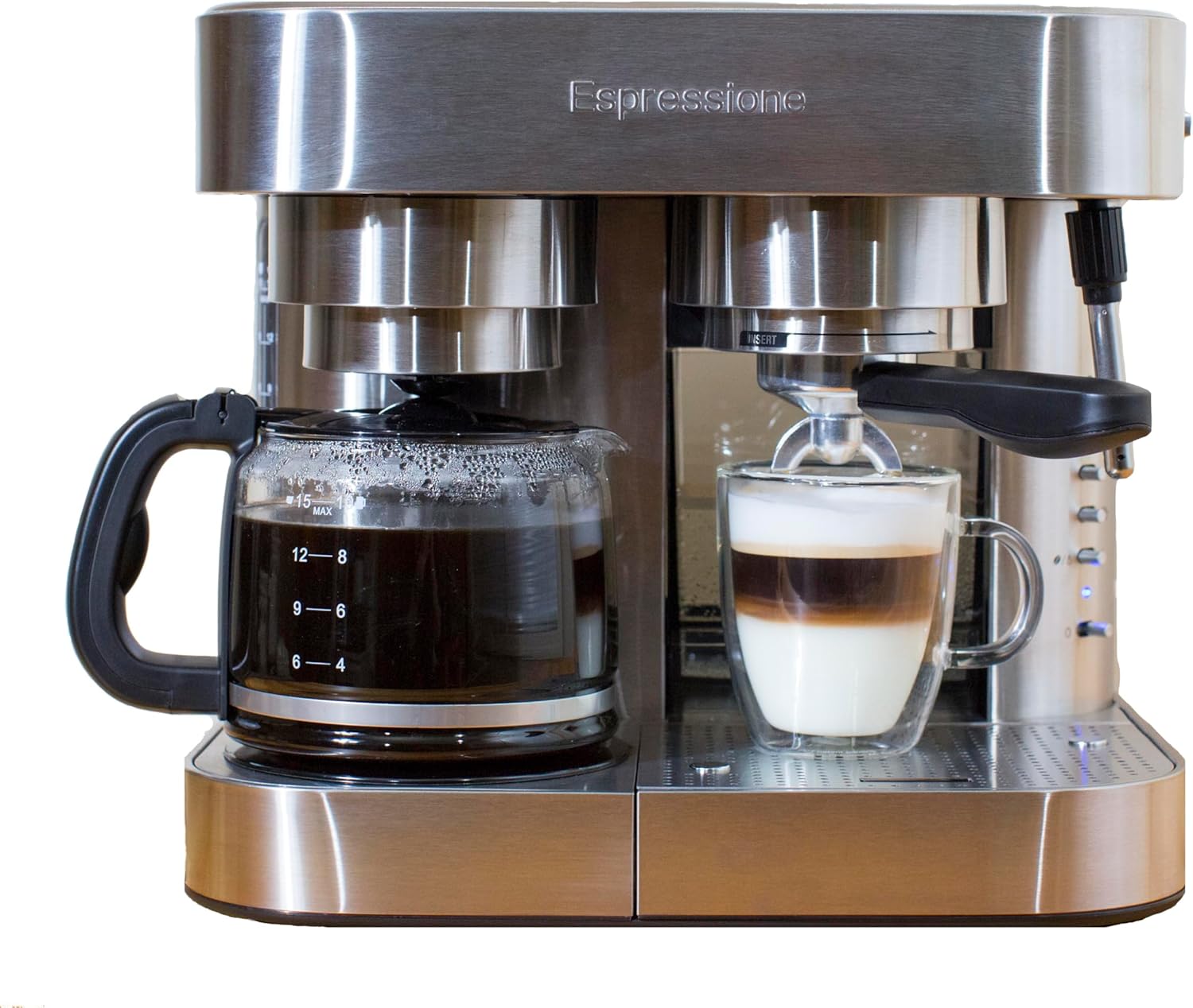 Combination Stainless Steel Espresso + Coffee Maker, 10 cups Combination Stainless Steel Espresso + Coffee Maker, 10 cups