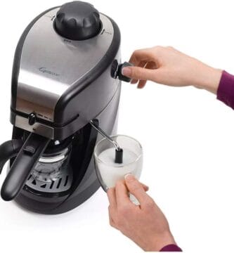 Capresso 303.01 4-Cup Espresso and Cappuccino Machine Black 13.25″ x 7.5″ x 9.75″