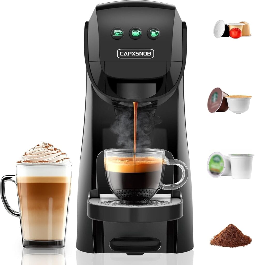 Warriors1 Single Serve Coffee Maker for Keurig K Cup, Espresso Machine for Nespresso Original, Dolce Gusto Pods, Ground Coffee, Cappuccino & Latte Coffee Machine, 20 Bar Espresso Maker, 3 Brew Sizes Warriors1 Single Serve Coffee Maker for Keurig K Cup, Espresso Machine for Nespresso Original, Dolce Gusto Pods, Ground Coffee, Cappuccino & Latte Coffee Machine, 20 Bar Espresso Maker, 3 Brew Sizes