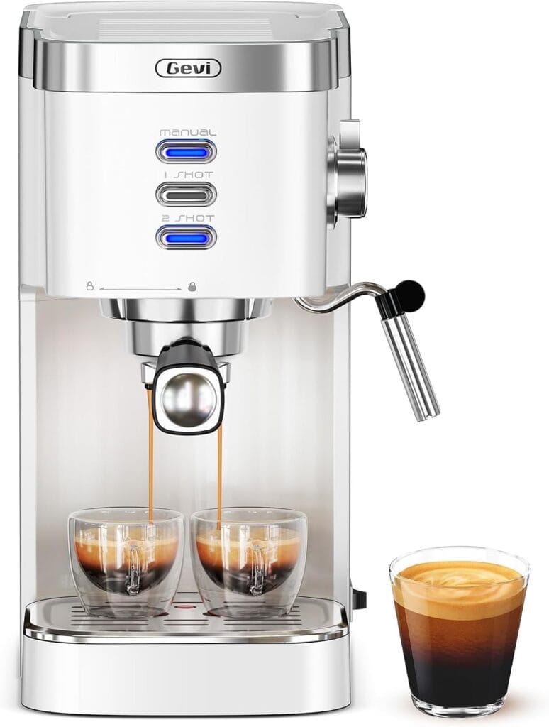 Gevi Espresso Machine 20 Bar High Pressure,Compact Espresso Maker with Milk Frother Steam Wand,Cappuccino,Latte Maker with Adjustable Shot Volume for Home,Gift for Mom and Dad Gevi Espresso Machine 20 Bar High Pressure,Compact Espresso Maker with Milk Frother Steam Wand,Cappuccino,Latte Maker with Adjustable Shot Volume for Home,Gift for Mom and Dad