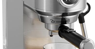 Espresso Machine – 20 Bar Espresso Maker with Milk Frother Steam Wand, Coffee Maker for Latte & Cappuccino, 1450W Semi-Automatic Coffee Machine with 34oz Removable Water Tank, Compact Kitchen