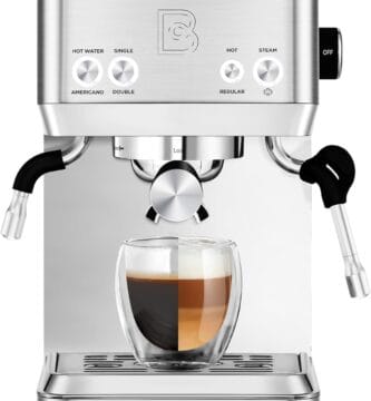 CASABREWS 4700Gense 20-Bar Espresso Machine with Milk Frother and Hot Water Wand, Adjustable Temperature, Ideal for Americano, Latte, Cappuccino