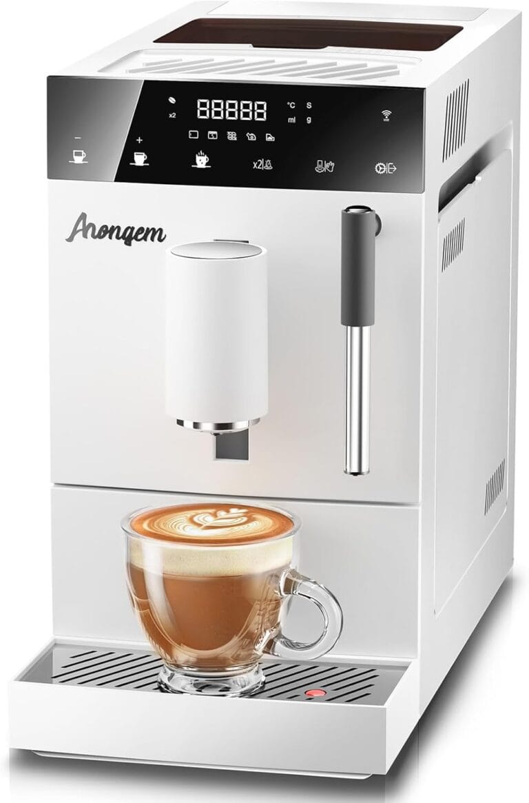 Super Automatic Espresso Machine: Expresso Coffee Maker With Grinder and Milk Frother – One-Touch Brewing Auto-Clean for Home Office – Holiday Gifts for Family Baristas