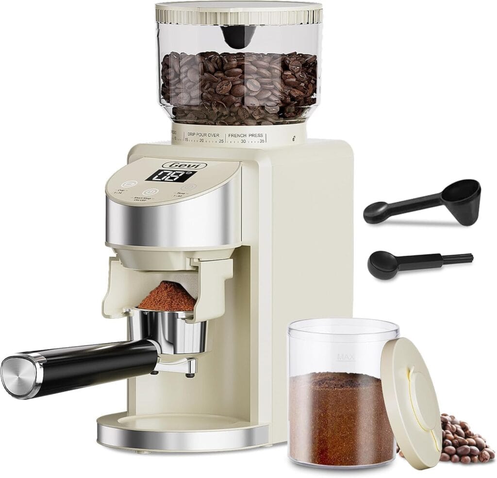Gevi Coffee Grinder Electric,Coffee Bean Grinder with 35 Grind Settings for Espresso,Drip,French Press,Burr Coffee Grinder for Home Use,Anti-static Design,Beige Gevi Coffee Grinder Electric,Coffee Bean Grinder with 35 Grind Settings for Espresso,Drip,French Press,Burr Coffee Grinder for Home Use,Anti-static Design,Beige