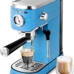 CASABREWS CM5418 Espresso Machine 20 Bar, Professional Espresso Maker with Milk Frother Steam Wand, Stainless Steel Coffee Machine with 34oz Removable Water Tank, Azure Blue