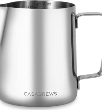 CASABREWS CASMP350 Milk Frothing Pitcher, Stainless Steel Steaming Pitcher with Sharp Spout, 350ml (12oz) Milk Frother Cup for Cappuccino or Latte Art, Espresso Machine Accessories for Barista CASABREWS CASMP350 Milk Frothing Pitcher, Stainless Steel Steaming Pitcher with Sharp Spout, 350ml (12oz) Milk Frother Cup for Cappuccino or Latte Art, Espresso Machine Accessories for Barista