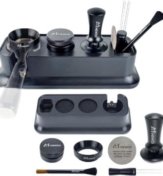 7 Pack Espresso Tamper Station&Coffee Distributor Tamper&Espresso WDT Stirrer&Coffee Tamping&Brush&Coffee Dosing Funnel&Espresso Puck Screen, Espresso Accessories for Bar Home Office (54 mm)