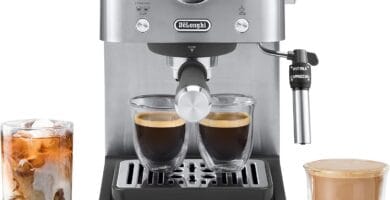 De’Longhi Classic Espresso Machine with Milk Frother, 15-Bar Pump & Temperature Control – Barista Coffee Maker Kit for Espresso, Latte, Cappuccino & Iced Coffee – Italian Stainless Steel Design