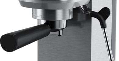 Frigidaire Steam Espresso Maker, Coffee Machine with Milk Frother & Cup Warmer, 20 Bar Pressure, 34 oz Removable Water Tank, Single or Double Shot, Stainless Steel