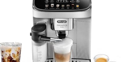 De’Longhi Magnifica Evo Automatic Espresso & Coffee Machine with Auto Milk Frother, Built-in Grinder & Auto-Clean Function – For Latte, Cappuccino, Americano, Iced Coffee, ECAM29084SB , Silver