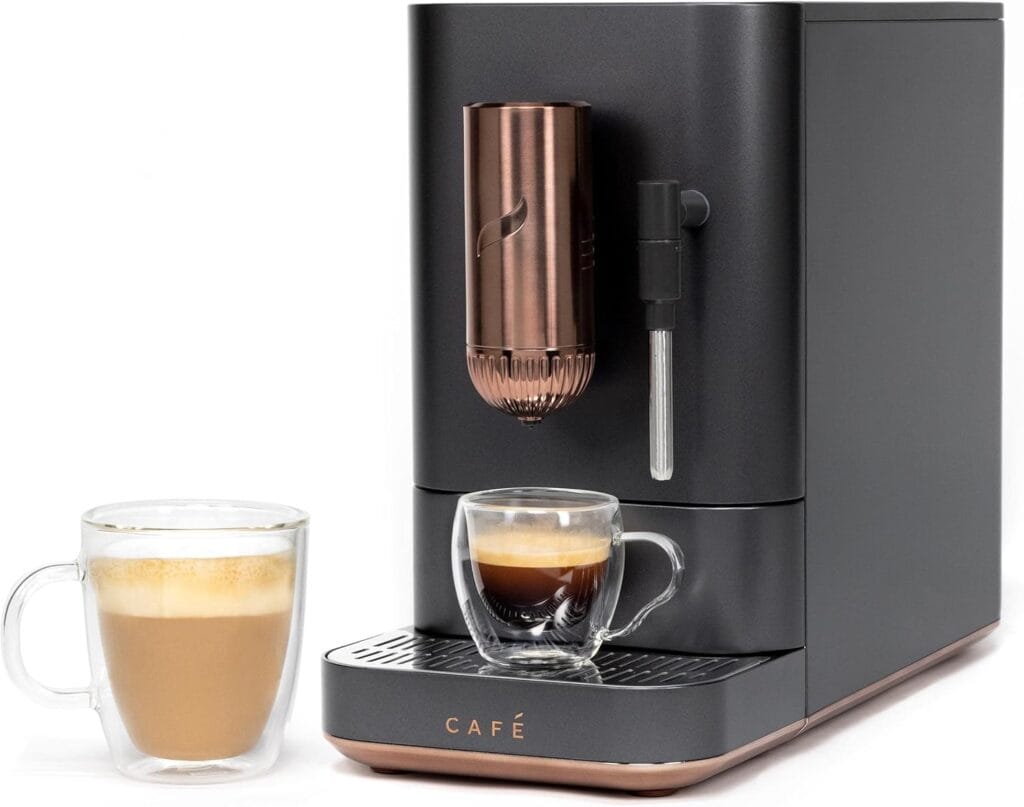 Café Affetto Automatic Espresso Machine + Milk Frother | Built-In & Adjustable Espresso Bean Grinder | One-Touch Brew in 90 Seconds | Matte Black, 1.2 Liter, (C7CEBBS3RD3) (Renewed) Café Affetto Automatic Espresso Machine + Milk Frother | Built-In & Adjustable Espresso Bean Grinder | One-Touch Brew in 90 Seconds | Matte Black, 1.2 Liter, (C7CEBBS3RD3) (Renewed)