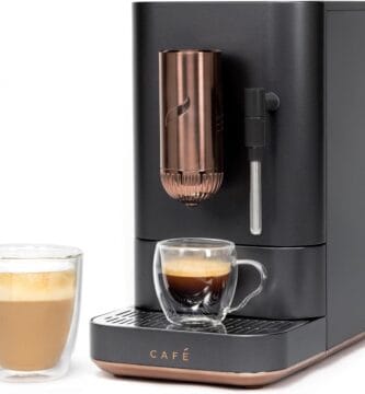 Café Affetto Automatic Espresso Machine + Milk Frother | Built-In & Adjustable Espresso Bean Grinder | One-Touch Brew in 90 Seconds | Matte Black, 1.2 Liter, (C7CEBBS3RD3) (Renewed)