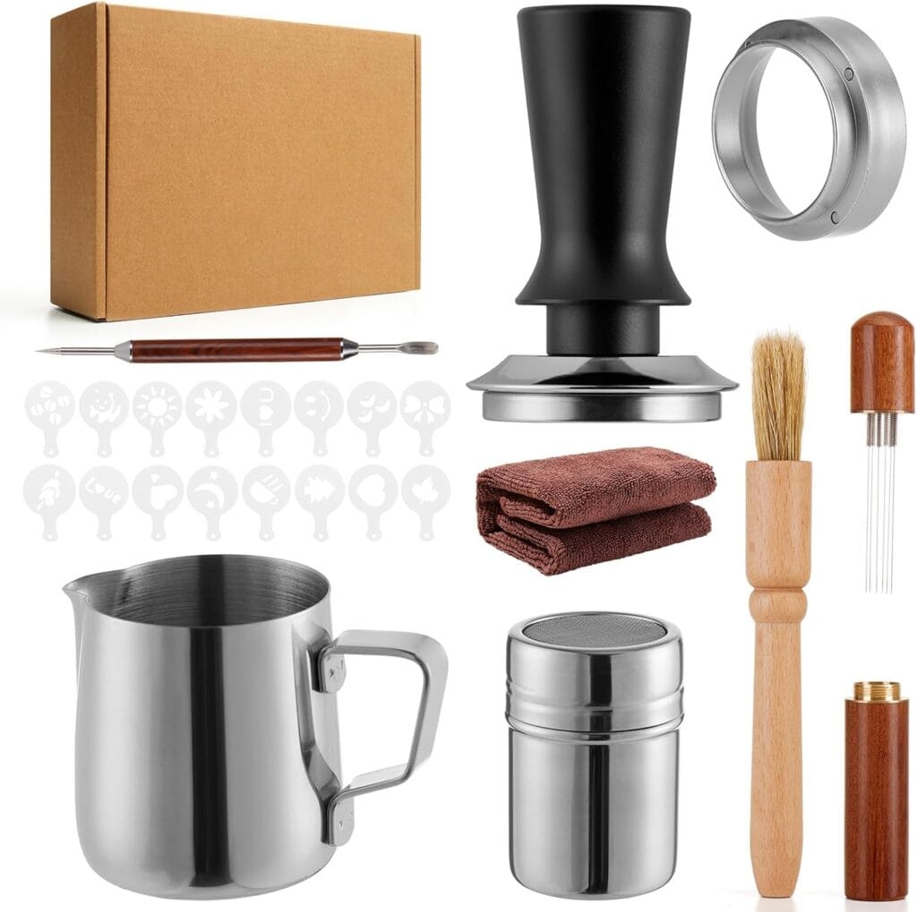 24pcs Espresso Tamper Set, Barista Tools Kit for Coffee Machine, Spring-Loaded 304 Stainless Steel Base 30lbs Coffee Calibrated Tamper Tools for Enjoying cafes Home Office hotels (51mm) 24pcs Espresso Tamper Set, Barista Tools Kit for Coffee Machine, Spring-Loaded 304 Stainless Steel Base 30lbs Coffee Calibrated Tamper Tools for Enjoying cafes Home Office hotels (51mm)