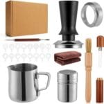 24pcs Espresso Tamper Set, Barista Tools Kit for Coffee Machine, Spring-Loaded 304 Stainless Steel Base 30lbs Coffee Calibrated Tamper Tools for Enjoying cafes Home Office hotels (51mm)