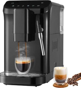 VEVOR Automatic Espresso Machine, 20 Bar Auto Coffee Machine with Frother Steam Wand, Built-In Grinder and 15-Level Grinding Settings, Professional Espresso Coffee Maker with 1.5L Water Tank