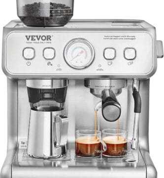 VEVOR Espresso Machine Built-in Grinder, 15 Bar Semi-Automatic Espresso Coffee Maker with Milk Frother Steam Wand, PID Control System for Cappuccino, Latte, Machiato VEVOR Espresso Machine Built-in Grinder, 15 Bar Semi-Automatic Espresso Coffee Maker with Milk Frother Steam Wand, PID Control System for Cappuccino, Latte, Machiato