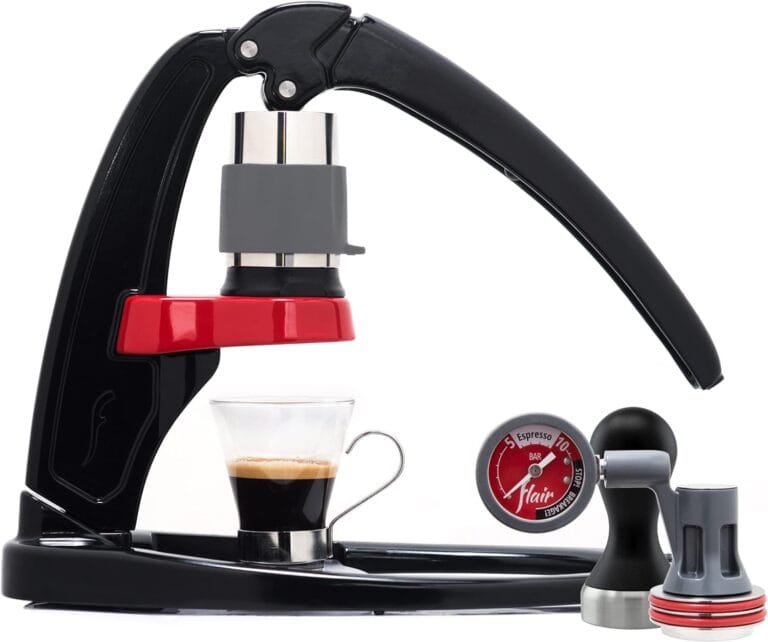 Flair Espresso Maker – Classic with Pressure Kit: Manual Lever Espresso Machine with Stainless Steel Tamper, Pressure Gauge and Carrying Case
