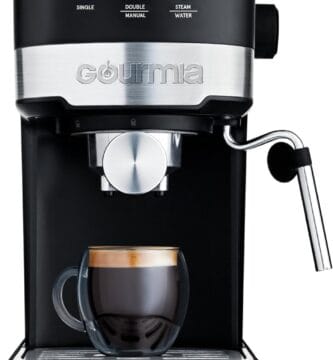 Gourmia 15-Bar Espresso Maker with Powerful Frothing Wand with 1.2L Removable Water Reservoir, Black