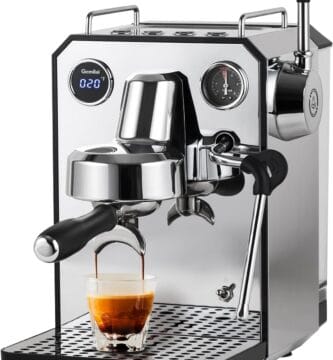 Owl Espresso Machine, 15 Bar Professional Semi-Automatic Espresso Maker with Milk Frother Steam Wand & 57oz Removable Water Tank, Dual Display, for Cappuccino, Latte, G3006, Stainless Steel