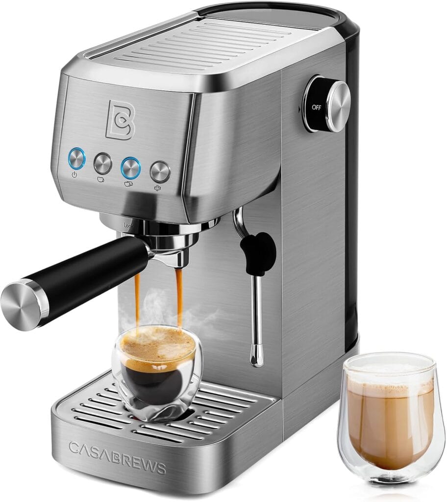 CASABREWS Espresso Machine 20 Bar, Stainless Steel Coffee Maker with Milk Frother Steam Wand for Cappuccino, Latte, 43.9oz Water Tank, Dark Silver CASABREWS Espresso Machine 20 Bar, Stainless Steel Coffee Maker with Milk Frother Steam Wand for Cappuccino, Latte, 43.9oz Water Tank, Dark Silver