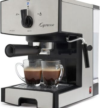 Capresso 117.05 Stainless Steel Pump Espresso and Cappuccino Machine EC50, Black/Stainless