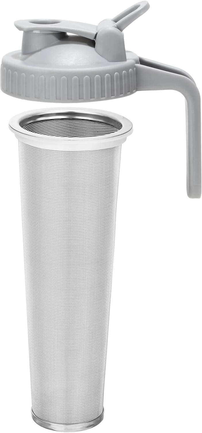 Cold Brew Coffee Filter with Pour Spout Lid for 64 OZ Wide Mouth Mason Jar, 304 Stainless Steel Strainer with Seal Ring for Iced Drinks, Sun Tea Infuser and Cold Brew Coffee Maker